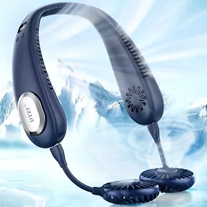 Portable Neck Fan, 9000mAh Hand Free Rechargeable Neck Fan, 4 Air Outlets Bla... - Picture 1 of 7