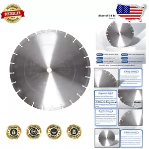 Durable 14 Inch Diamond Concrete Blade for Wet/Dry Cutting of Various Materials - Picture 1 of 7
