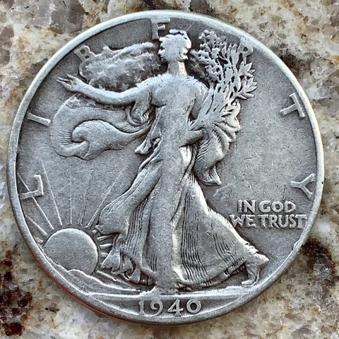 1940-P Walking Liberty Half Dollar, Very Fine Cover