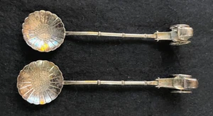Vintage 2 Japanese Sterling 950 Silver "Chariot" Mixing Spoons Ice Teaspoons - Picture 1 of 9