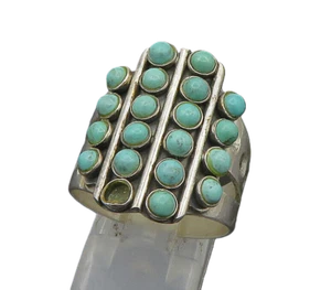 DTR JAY KING 925 Silver Vintage Cabochon Turquoise Band Ring Sz 10 RG24088 - Picture 1 of 8