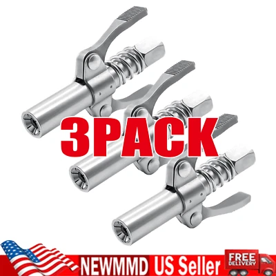 3X Boquillas de aceite de bloqueo de liberación rápida de alta presión de doble mango acoplador de pistola de grasa Foto 1 de 4