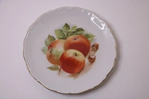 SCHUMANN GERMANY Arzberg Bavaria Cake Plate 7.5” Apple, Nuts Pattern - Picture 1 of 6