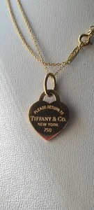 Tiffany & Co. 750 Gold RTT Herz Anhänger Größe Small und 50 cm Kette - Bild 1 von 11