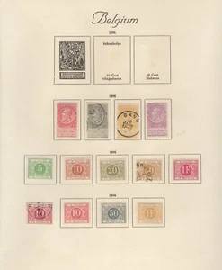 STAMPS BELGIUM-High values from 1898 set, + Postage Due 1895, on album page-*/# - Picture 1 of 1