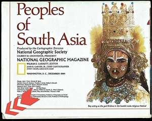 1984-12 National Geographic PEOPLES SOUTH ASIA Map India Pakistan Dec. (364) - Picture 1 of 4