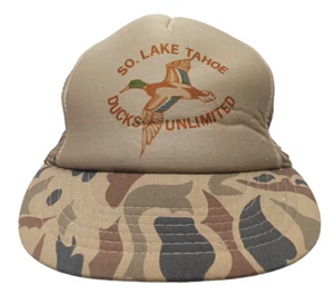 Raro De Colección Ducks Unlimited South Lake Tahoe Pato Camuflaje Malla Espuma Snapback Sombrero - Imagen 1 de 6
