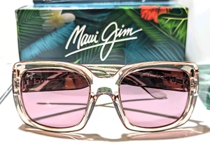 NEW Maui Jim Two Steps Crystal Pink Polarized Mirror Maui Rose Sunglass MJ863-09 - Picture 1 of 12