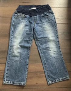 Motherhood Maternity Women's Blue Capri Jeans Pants Medium Wash Size S H1 - Picture 1 of 5