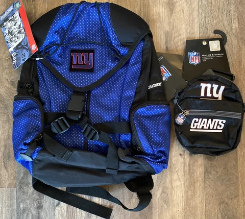 5 NFL NY GIANTS TECHNOMESH RUNNING BAG MINI BACKPACK CINCH SACS WATER BOTTLE LOT Cover