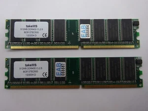 takeMS 1GB (2x512MB) DDR1 BD512TEC500 CL2.5 #R1467 - Bild 1 von 1