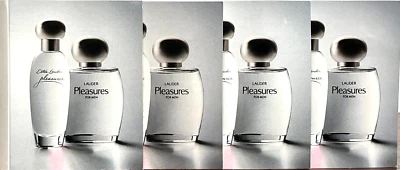 4x PLEASURES Hombres y Mujeres Estee Lauder 0.04oz 1.3ml ea Muestras NUEVO EN TARJETA Foto 1 de 2
