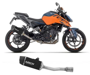 Exhaust Muffler Arrow Indy Race EVO Dark Aluminium for KTM DUKE 125 2024 - Picture 1 of 4