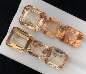 31 Carats Top Quality Beautiful Imperial Color Topaz Cut Stones Luster Qty 6pcs - Picture 1 of 4
