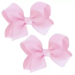 WD2U Baby Girls Set of 2 Small Grosgrain 3" Pigtail Hair Bows Alligator Clips - Picture 1 of 62