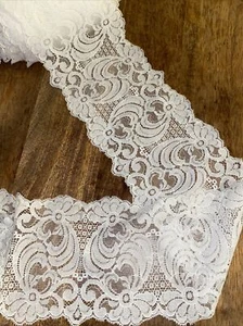 Stretch Lace 1M X 13cm wide Cream (off White) - Lingerie, Wedding, Borders - Picture 1 of 4