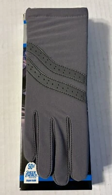 Leggs Sheer Energy Gray Lined Driving Gloves Lightweight Classic 90s Vintage - Image 1 of 4