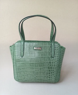 Bolso de mano OSPREY LONDON Minster cocodrilo cuero en relieve para mujer pequeño verde como nuevo Foto 1 de 4