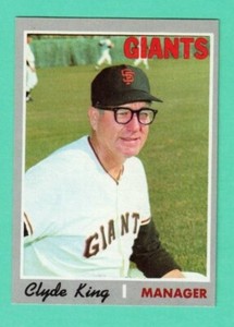 (1) CLYDE KING  1970 TOPPS # 624 GIANTS  MANAGER  NM+  CARD (H1366)