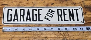 Vintage NOS geprägter erhöhter Buchstabe "Garage zu vermieten" Blechschild - Bild 1 von 2