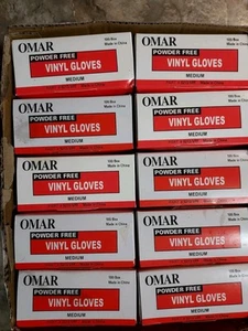 Omar Vinyl Gloves Latex Free 1000 Medium Gloves Open Box NEW - Picture 1 of 6