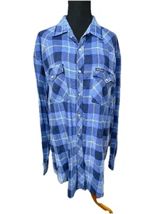 VTG Dickies Plaid Flannel XL Pearl Snap Shirt Jacket Quilted Lined Grunge - Picture 1 of 6