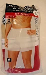 RoundTree Yorke Knit Boxer 2 Briefs Red Stripe Big & Tall Man Size 46 Dillard's - Picture 1 of 5