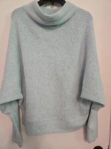 Simply Vera Wang sweater XL Baby Blue Thread Cable High Neck Super Soft Cozy - Picture 1 of 9