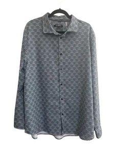 Karl Lagerfeld Paris Mens XL Button Down Shirt $129 Blue White Gingham Plaid - Picture 1 of 12