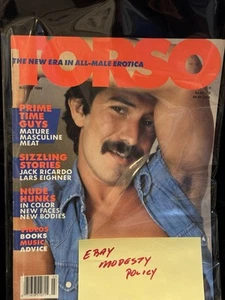 TORSO Male Magazine, March 1988 Gay-Interest Like Playgirl Rare 97 Pages - Picture 1 of 3