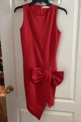 Andrew Gn Women's Red Dress With Bow Size 38 - Image 1 of 4