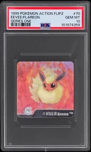 1999 Pokemon Action Flipz Series One Eevee/Flareon #70 PSA 10 Gem Mint - Picture 1 of 2