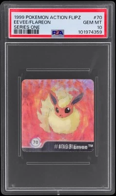 1999 Pokemon Action Flipz Series One Eevee/Flareon #70 PSA 10 Gem Mint - Image 1 of 2