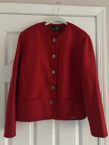 GIESSWEIN REINE SCHURWOLLE DAMEN JACKE BLAZER Gr. 40 / 10 ROT ÖSTERREICH - Bild 1 von 10