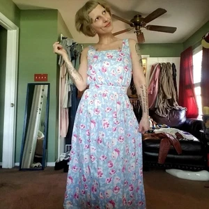 Vintage Floral Maxi Dress - Picture 1 of 4