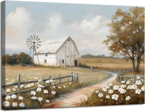 Farmhouse Barn Canvas Wall Art Rustic Farm Nature 16L" x 12W", barn - Picture 1 of 9