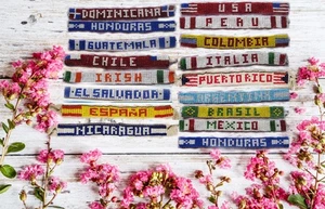 Bracelet Beads Personalized Custom Country Name Phrase Personalized Seed Bead - Picture 1 of 2