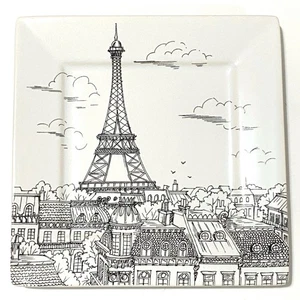 Plato de ensalada cuadrado 222 Quinto PTS International City Scenes París Eiffel - Imagen 1 de 6