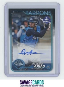 2024 Topps Pro Debut Rookie Auto Roderick Arias #PD-80 Tampa Tarpons - Picture 1 of 3