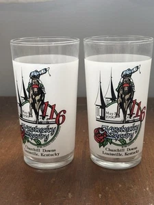 Vintage Lot Of 2 Kentucky Derby Mint Julep Horse Racing Glasses May 5, 1990 - Picture 1 of 5
