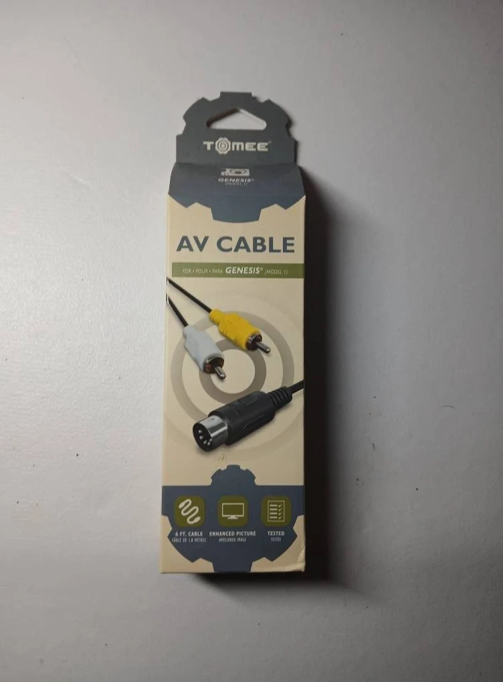 Sega Genesis Model 1 AV Cable RCA Audio Video Cord 6ft - Image 1 of 1