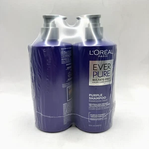 Champú púrpura tonificante de latón sin sulfatos L’Oreal Paris 23 fl oz (LOTE PAQUETE DE 2) - Imagen 1 de 4