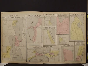 Wisconsin, Waukesha County Map 1914 Pine Lake, Nashotah, Nemahbin O1#71 - Picture 1 of 1
