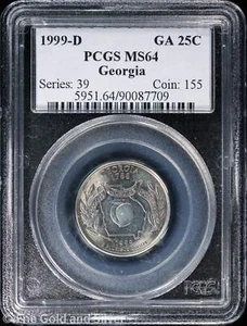 1999-D 25C Georgia State Quarter PCGS MS 64 | Uncirculated UNC BU - Picture 1 of 4
