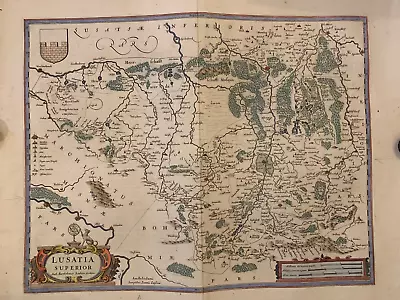 Oberlausitz Original Kupferstich Landkarte Ioannis Janßonius Um 1640 • 125€