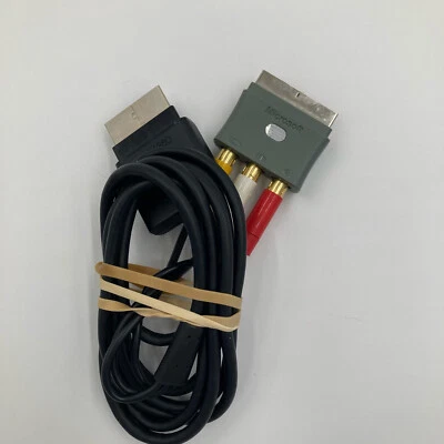 Genuine Microsoft XBOX 360 Composite AV TVCable Audio Video Lead with SCART - Image 1 of 4