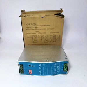 MW NDR-120-24 Slim DIN Rail Power Supply – 120W, 24V DC, Industrial Grade - Picture 1 of 9