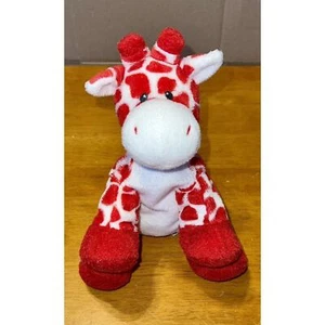 2007 Ty Pluffies Kisser Plüsch Valentinstag Giraffe rot weiß Stofftier Spielzeug - Bild 1 von 8