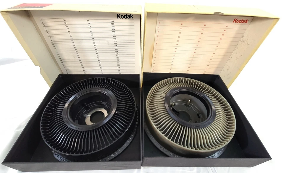 Lot 2 Kodak 80 Count Slide Capacity Film Carousel Trays Photography Art Vintage - Image 1 of 4