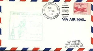 First Airmail Flight Boston Mass AMF Aug 1 1953 AAMC# 94W35f - Picture 1 of 1